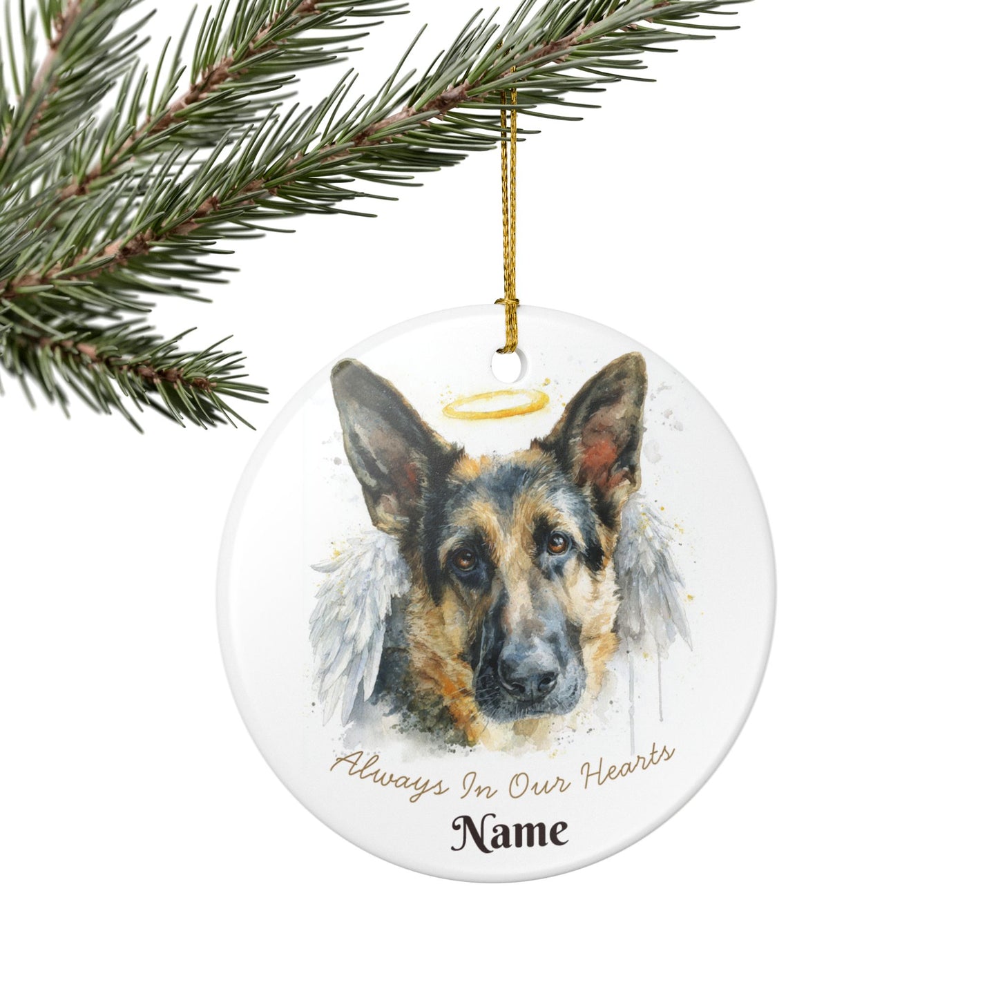 Shepherd Angel Custom Ceramic Ornament