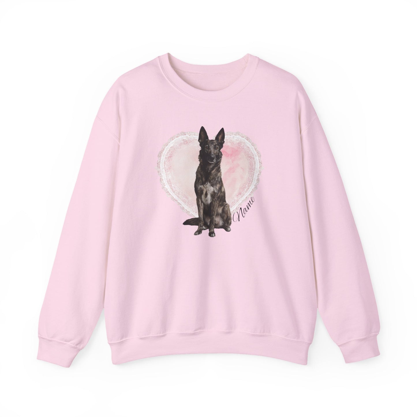 Personalized Dutch Shepherd Lace Heart Sweatshirt