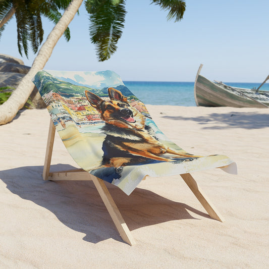 German Shepherd Positano Beach Towel
