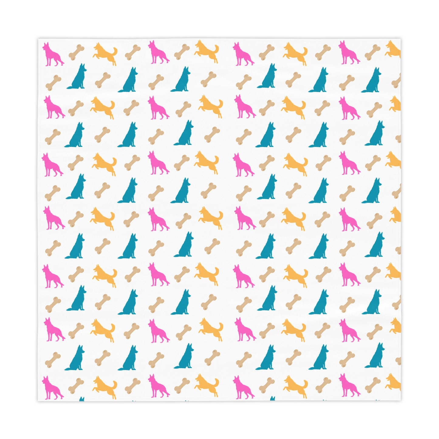 German Shepherd White Tablecloth