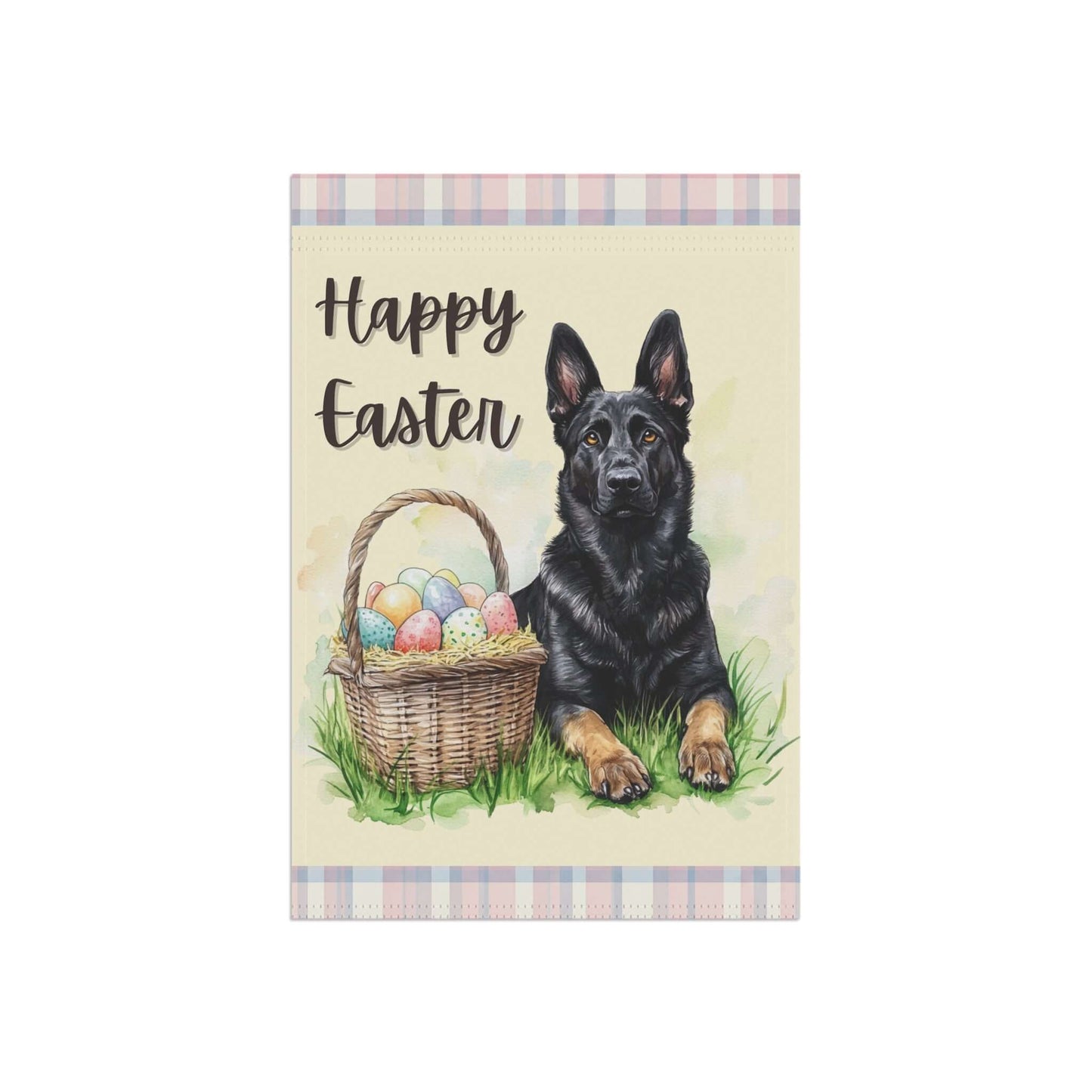 Happy Easter Bi Color GSD Plaid Banner