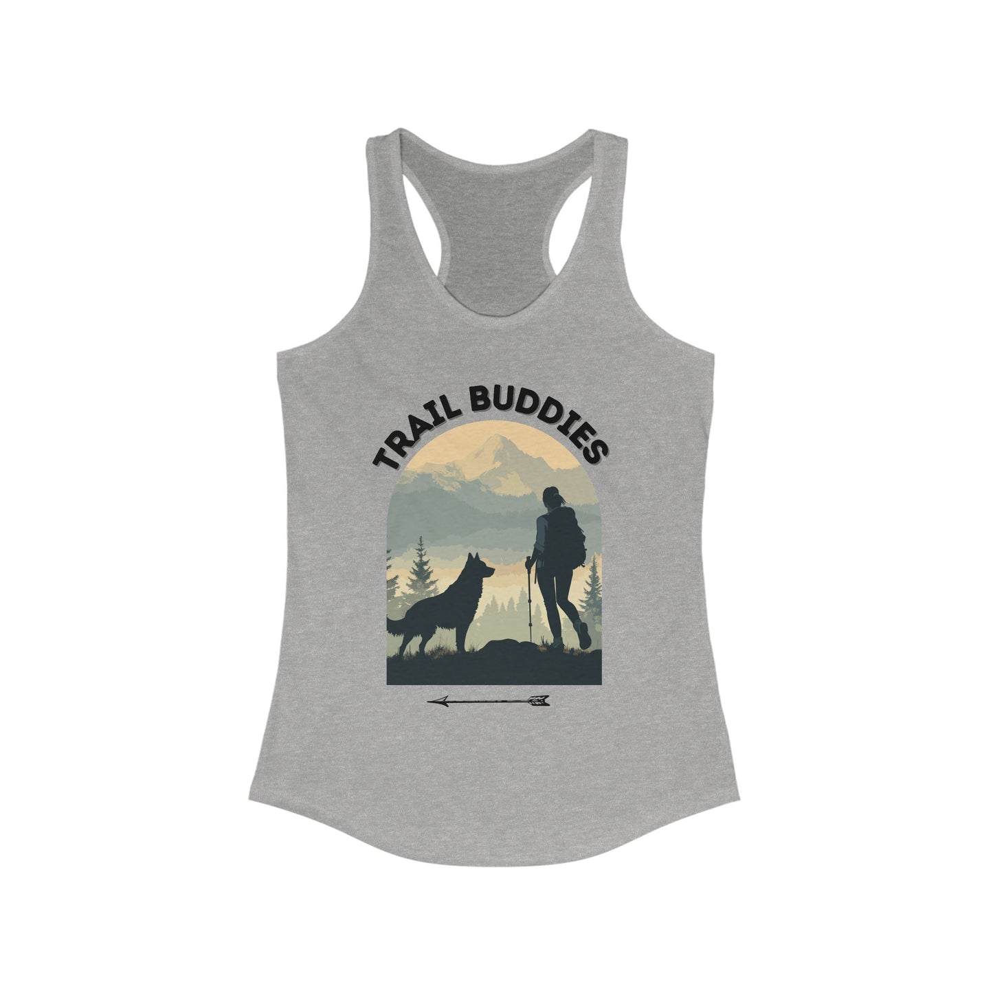 German Shepherd Dog Mom Trail Hiking Buddies Gray Tank Top