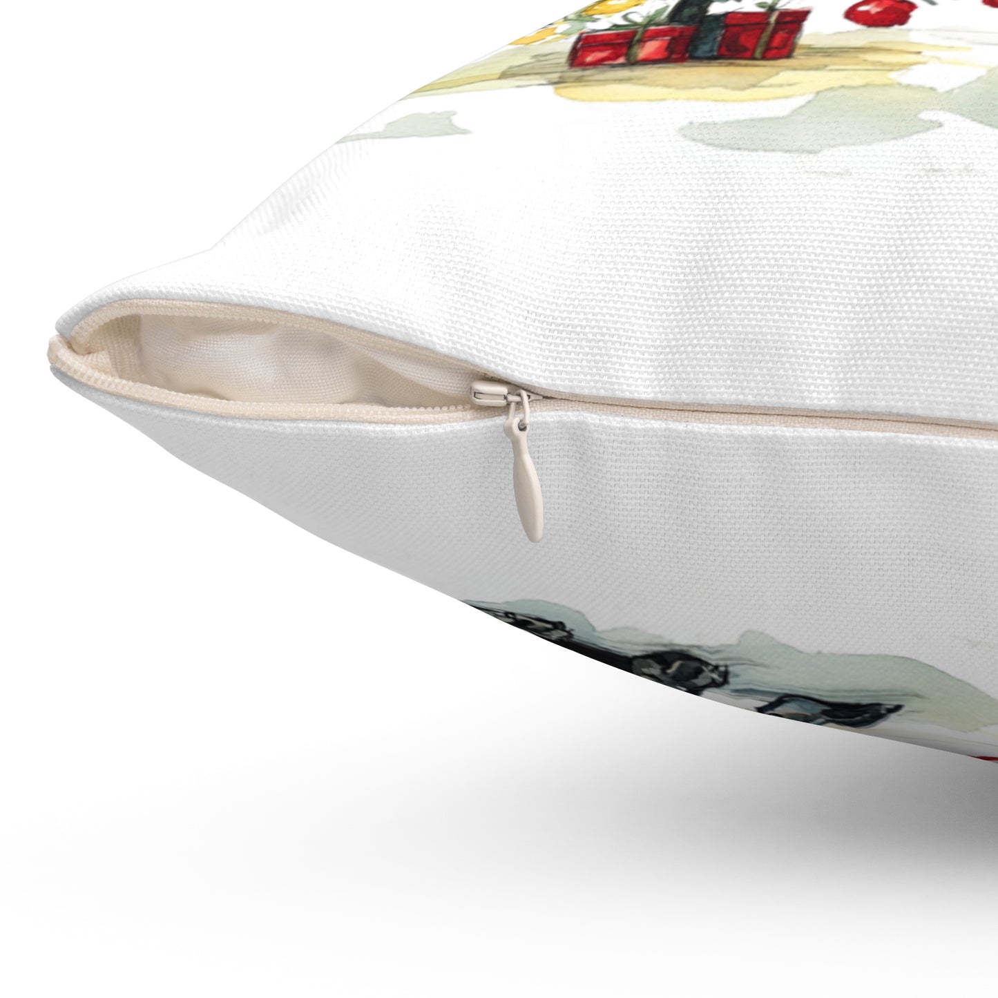 Black GSD Christmas Lights Pillow