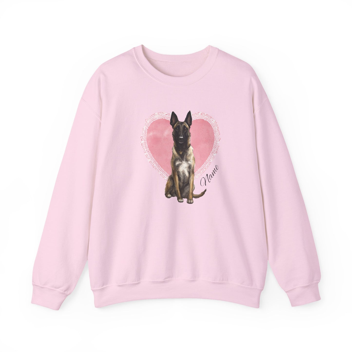 Personalized Belgian Malinois Shepherd Lace Heart Sweatshirt