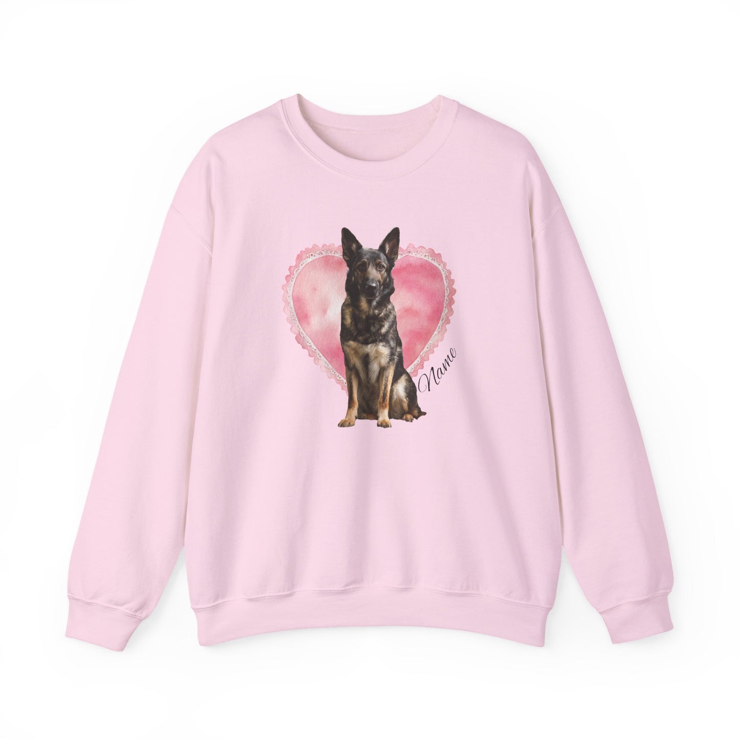 Personalized Sable Shepherd Lace Heart Sweatshirt