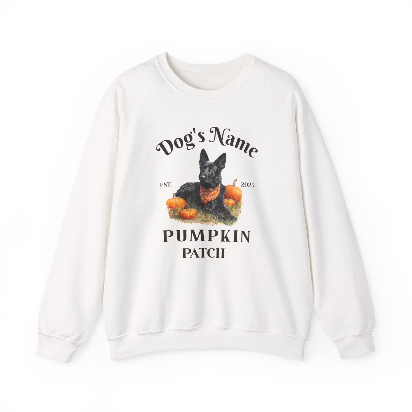 Custom Black German Shepherd Pumpkin Patch Sweatshirt
