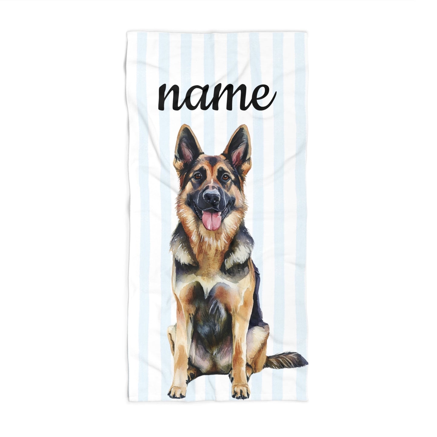 german shepherd beach towel custom name