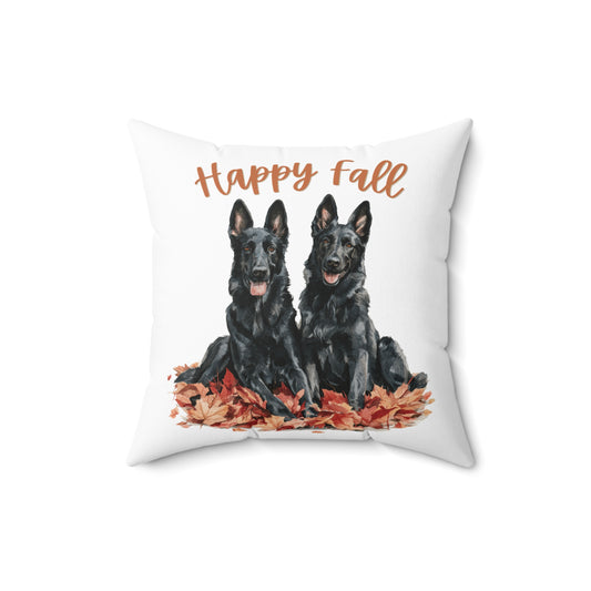 Happy Fall Black German Shepherd Pillow