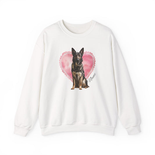 Personalized Sable Shepherd Lace Heart Sweatshirt