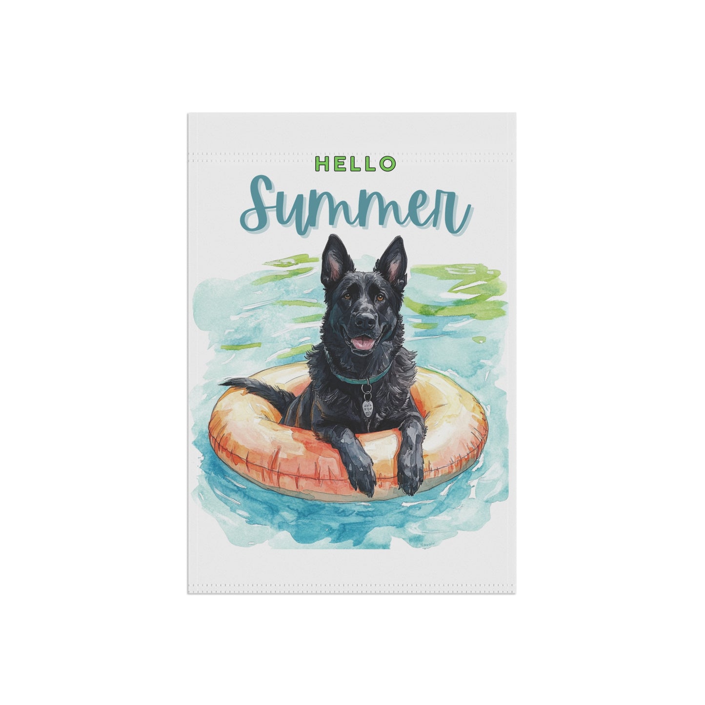 Summer Black German Shepherd Garden Banner