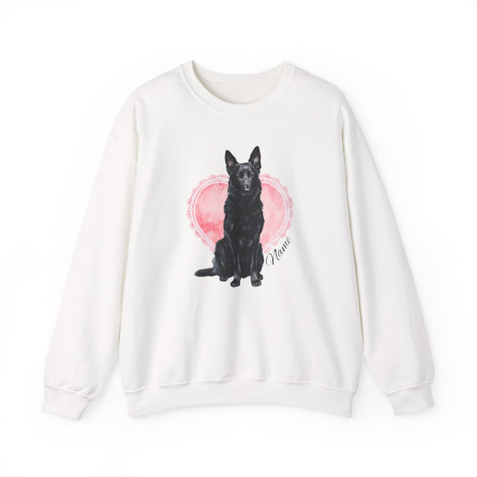 Personalized Black Shepherd Lace Heart Sweatshirt