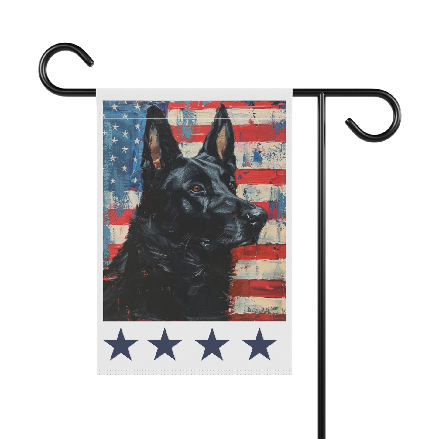 American Black GSD Garden Banner