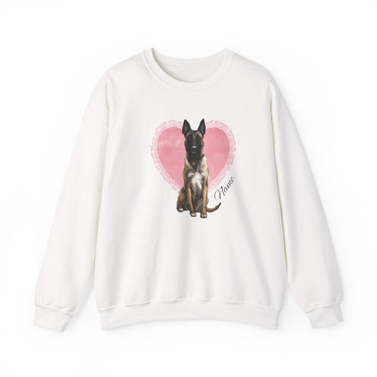 Personalized Belgian Malinois Shepherd Lace Heart Sweatshirt