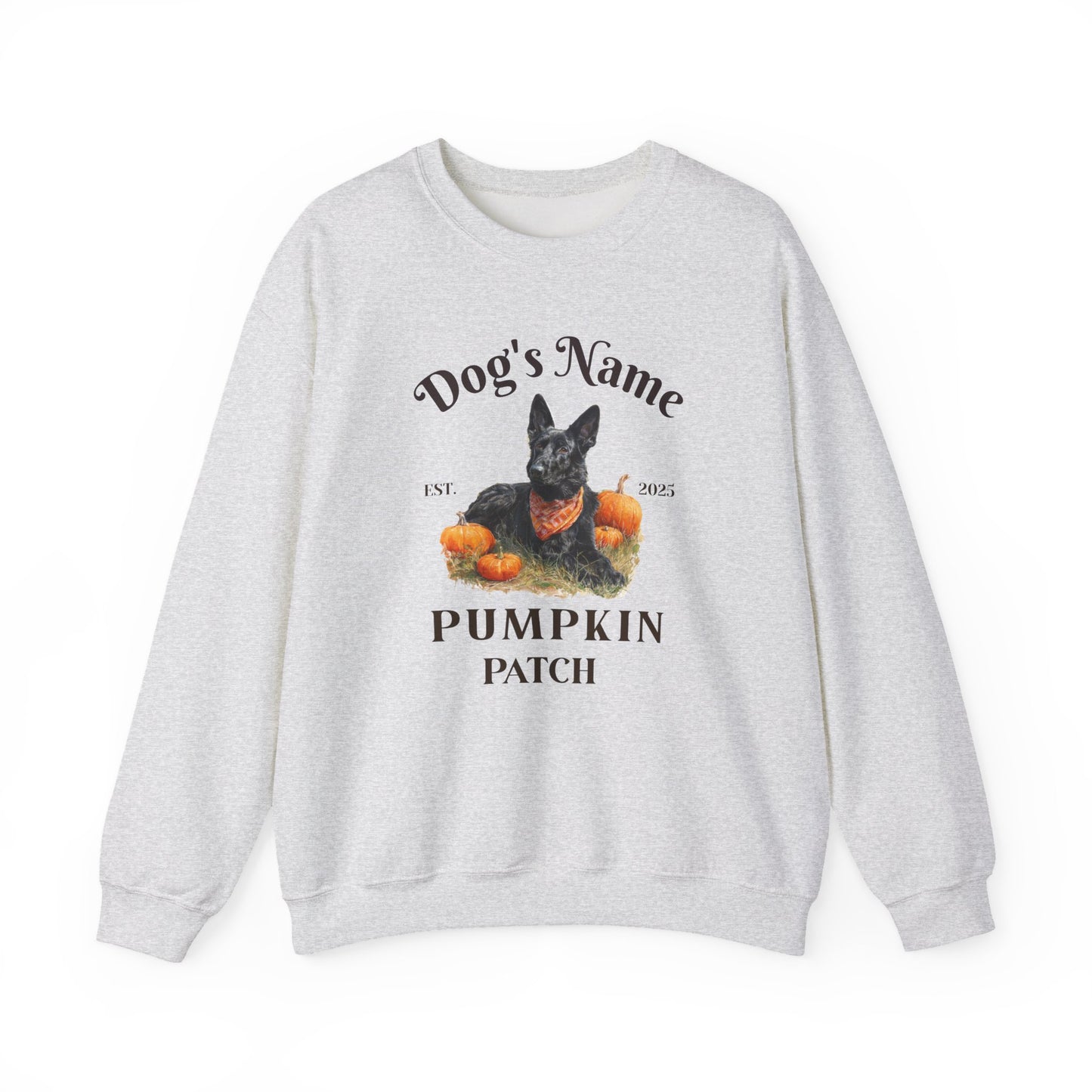 Custom Black German Shepherd Pumpkin Patch Sweatshirt