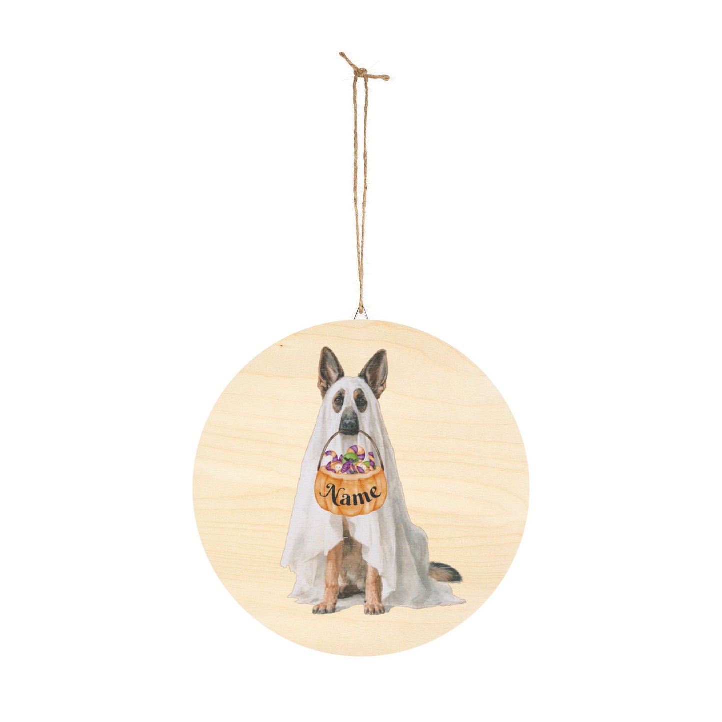 Personalized Ghost Shepherd Halloween Wooden Sign