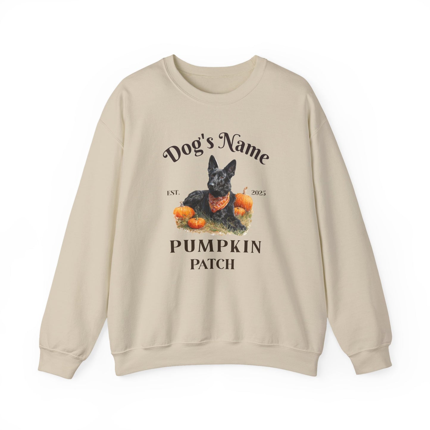 Custom Black German Shepherd Pumpkin Patch Sweatshirt