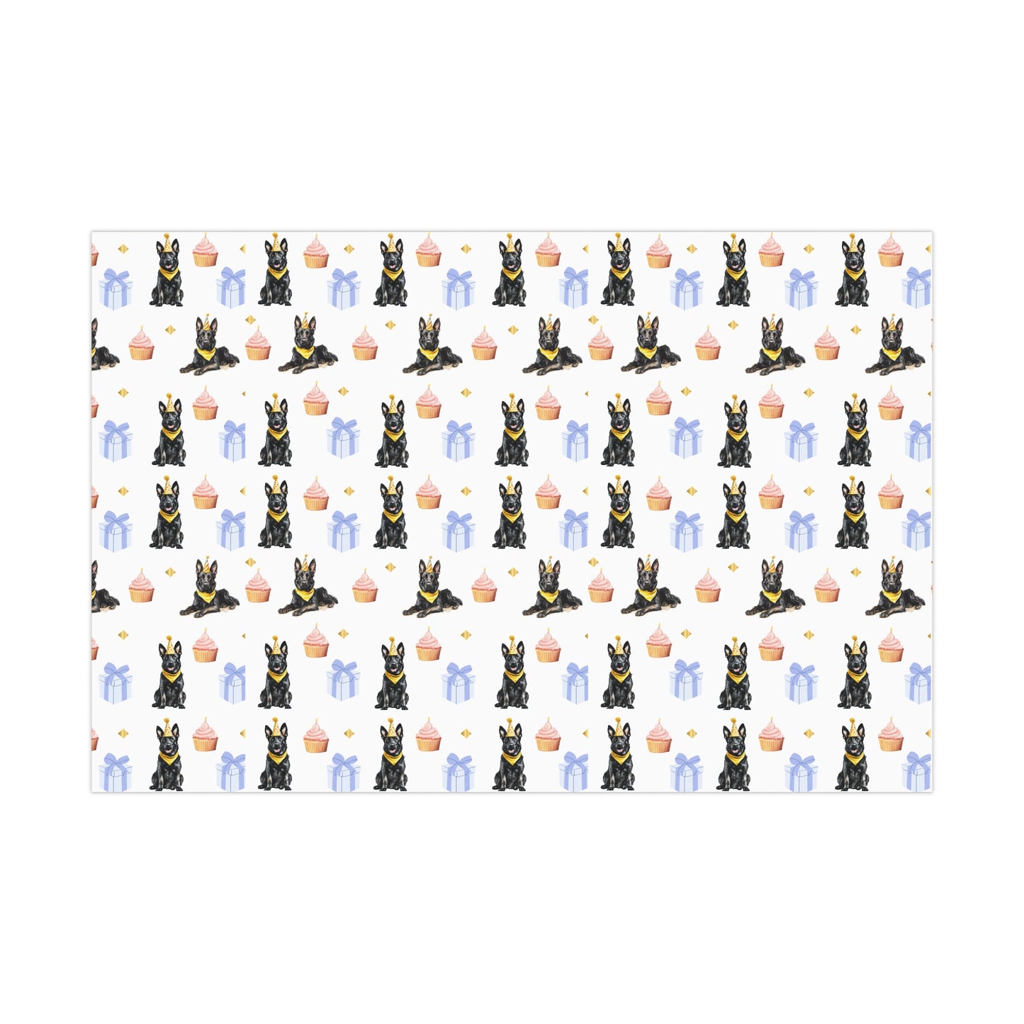 Black German Shepherd Birthday Paper