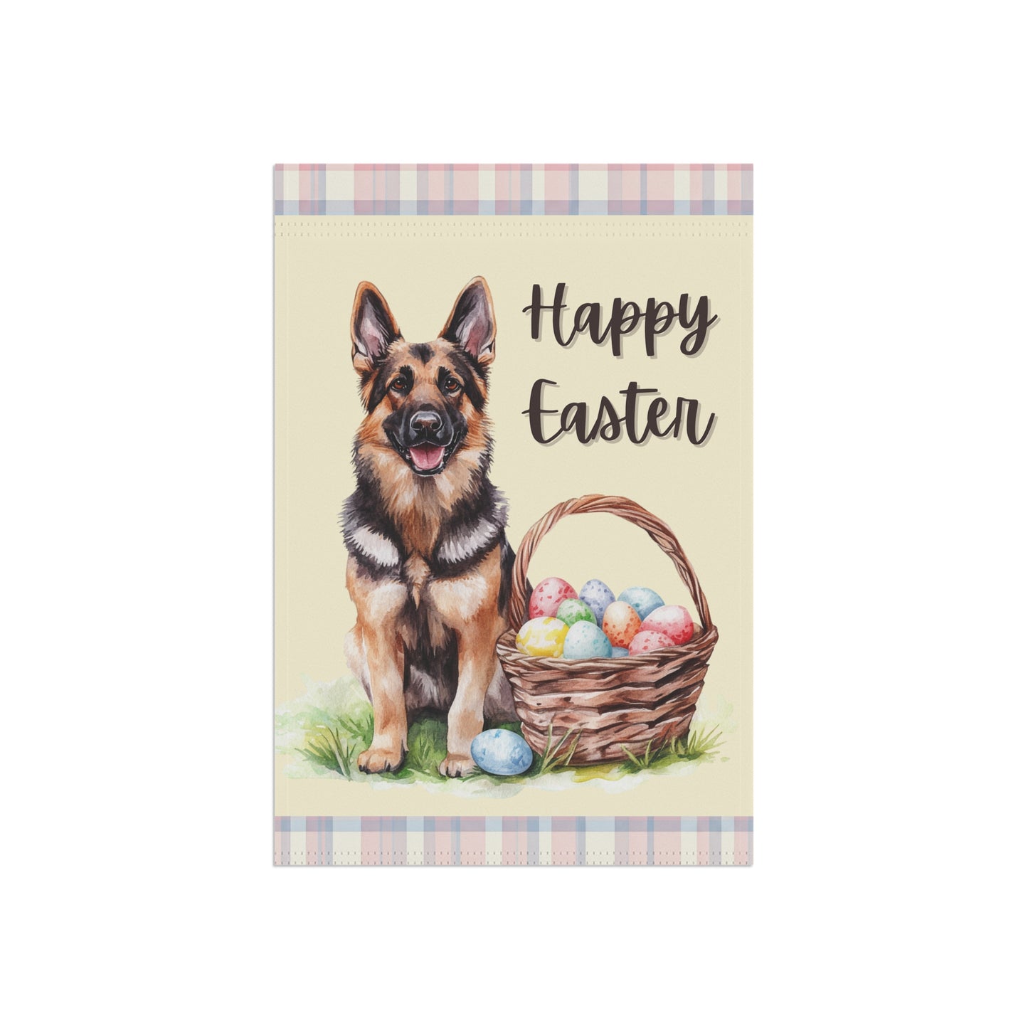 Happy Easter GSD Plaid Banner