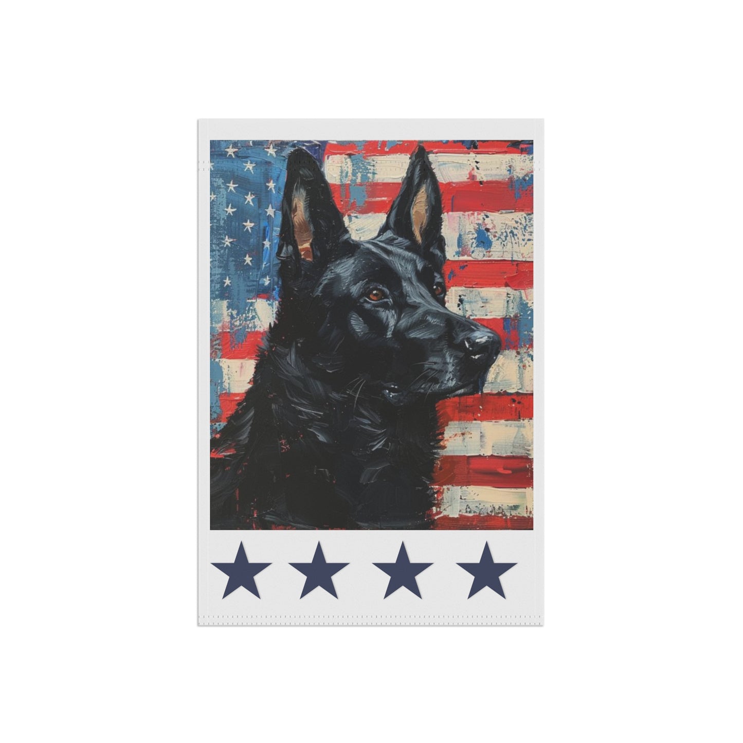 Black German Shepherd Dog American Flag Garden banner