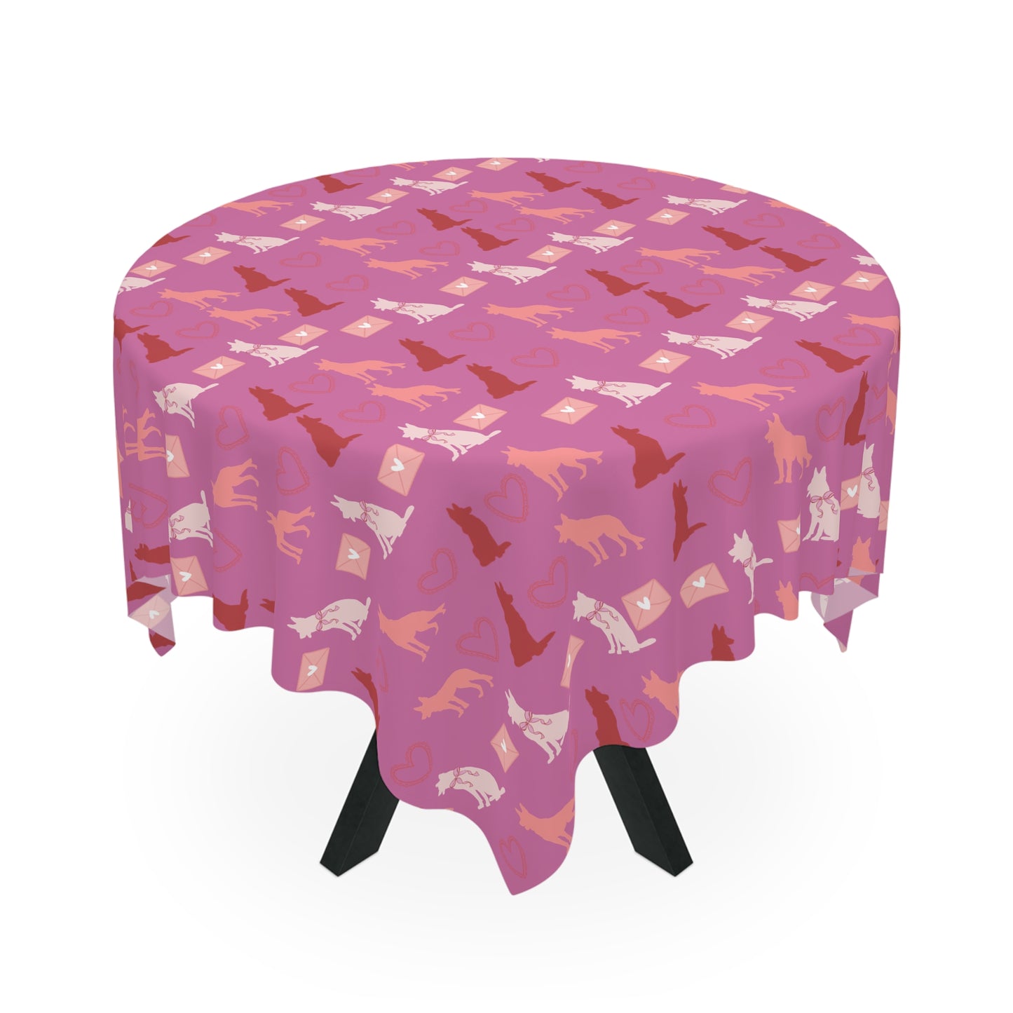 Valentine’s Day German Shepherd Tablecloth Pink