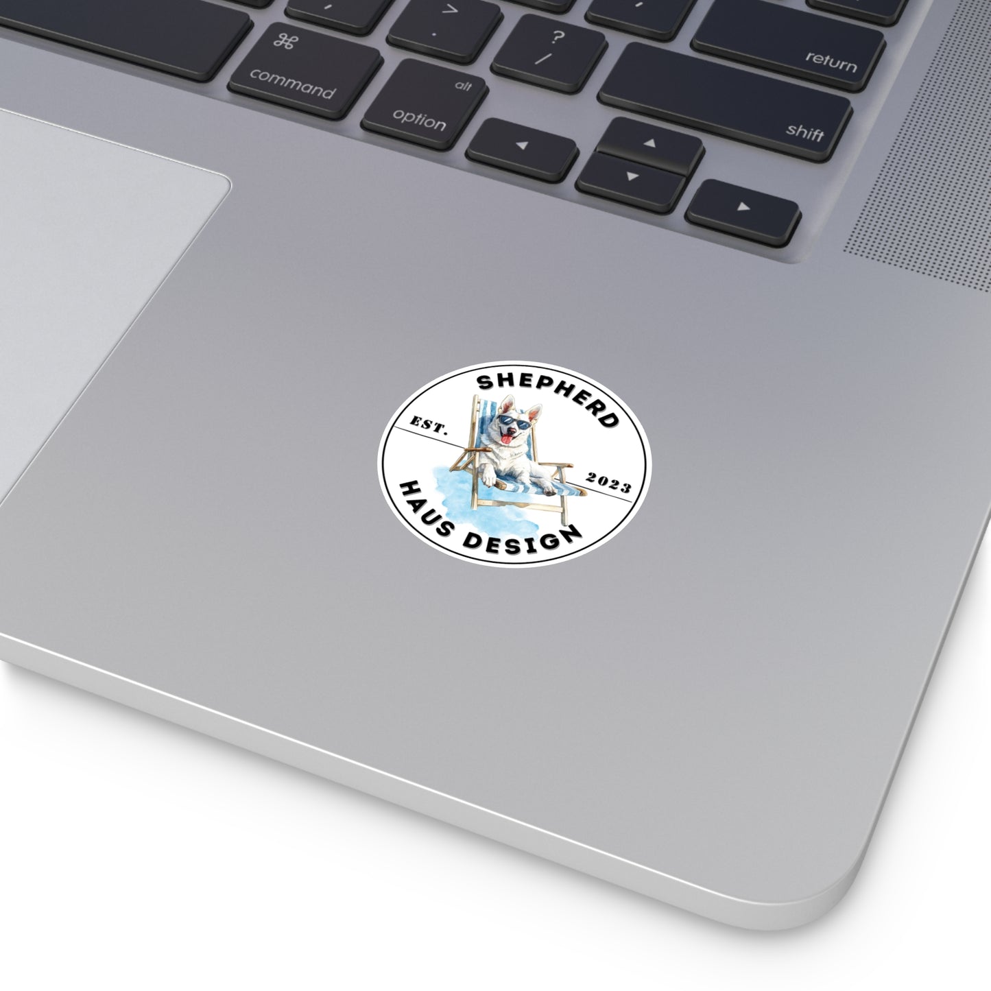 Paws & Paradise Shepherd Haus White GSD Vinyl Stickers