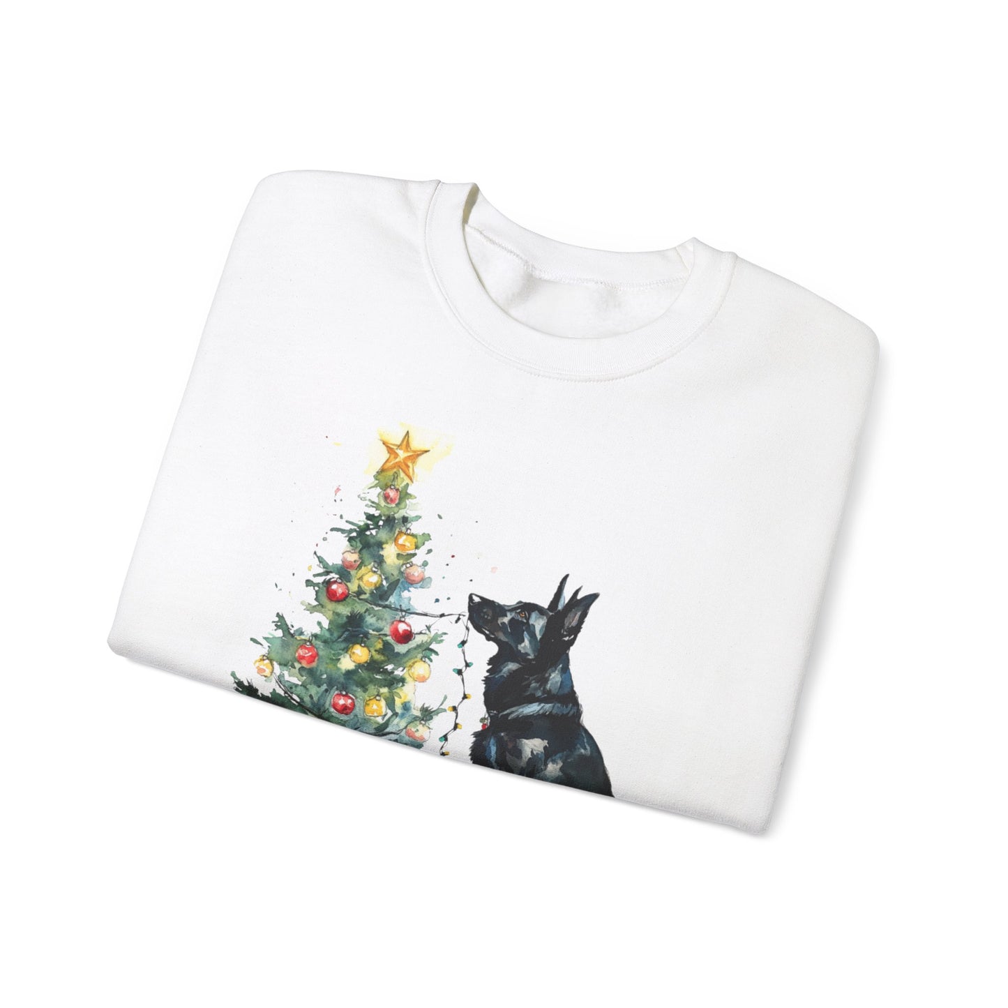 Black GSD Christmas Lights Sweater