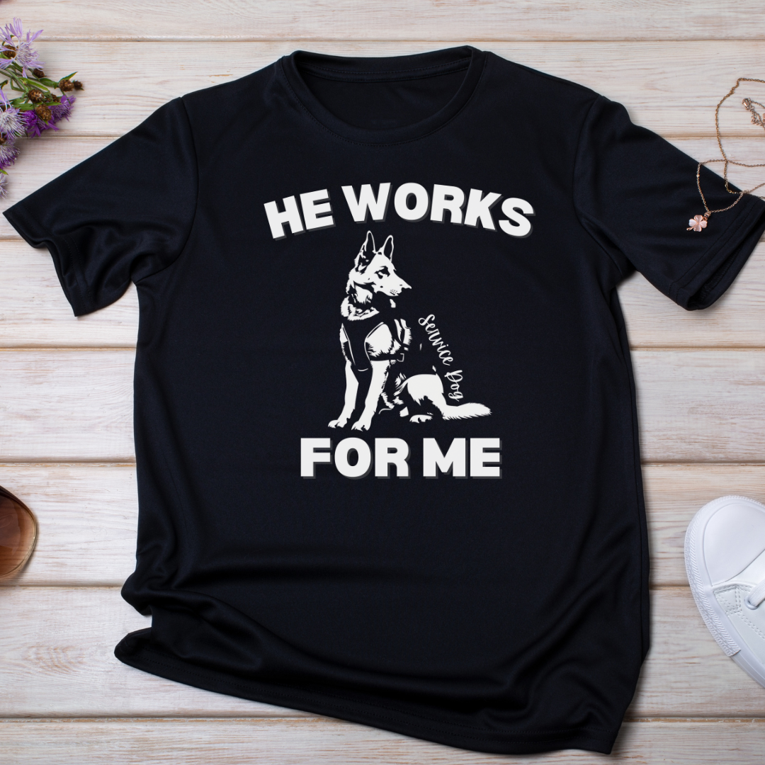 Service Dog White MALE GSD T-Shirt