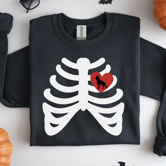 Skeleton Ribcage German Shepherd Sweatshirt