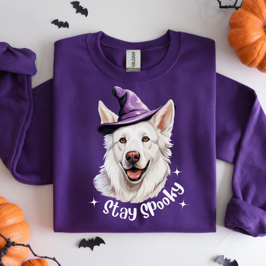 White GSD Halloween Sweatshirt