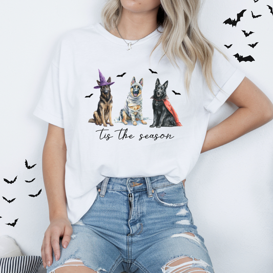 Tis the Season Halloween German Shepherd Tee
