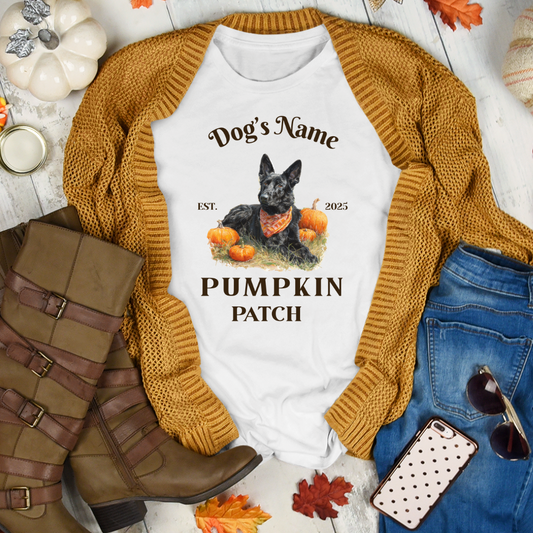 Custom Black German Shepherd Pumpkin Patch Shirt