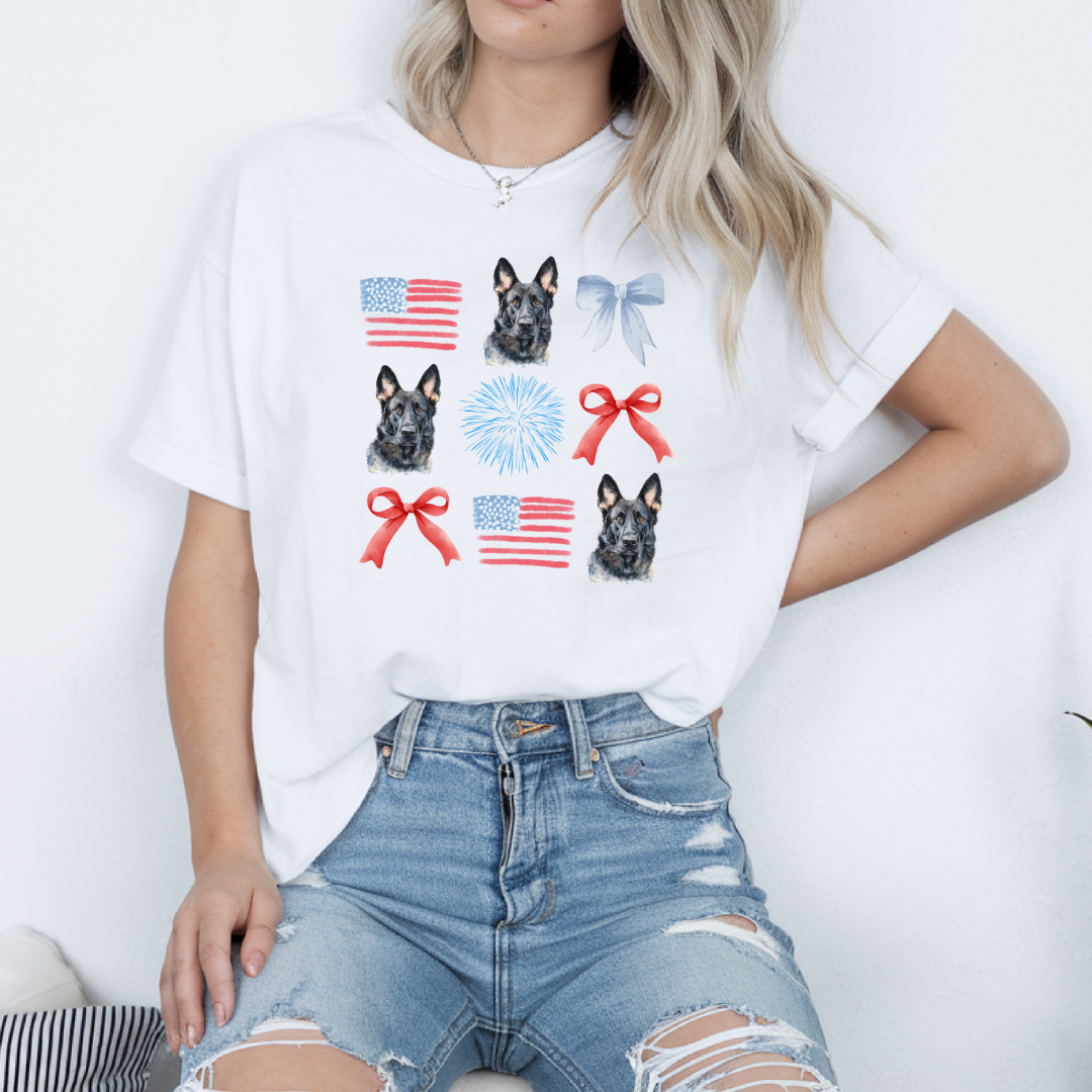 American Black GSD Pattern T-Shirt
