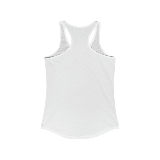 Back of white German Shepherd Agility women's racerback tank top