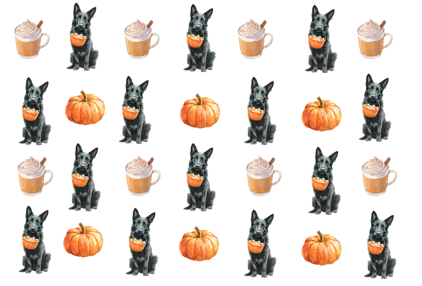 Pumpkin Spice Black GSD Pajama Pants
