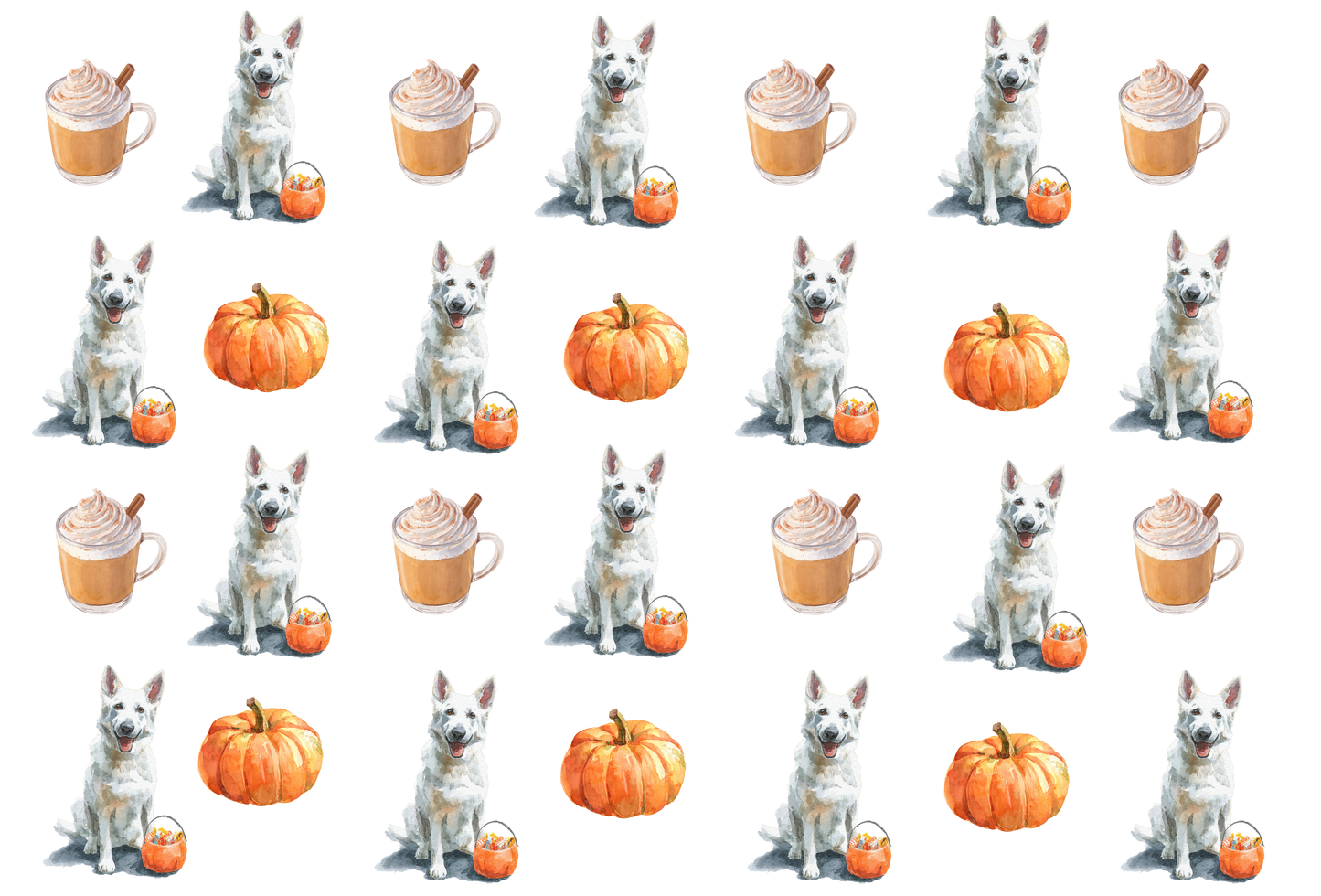 Pumpkin Spice White GSD Pajama Pants