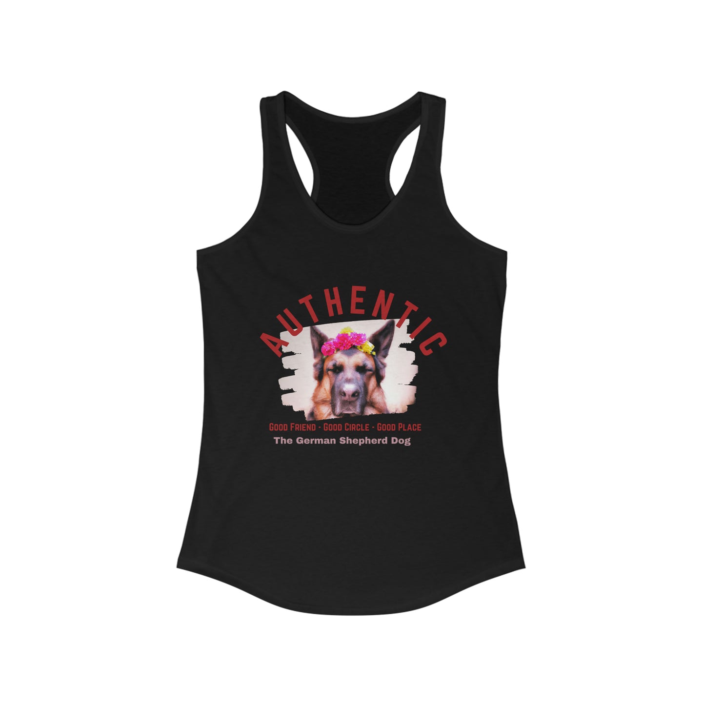 German Shepherd Dog Tank Top-Authentic Flower Women's Tank Top