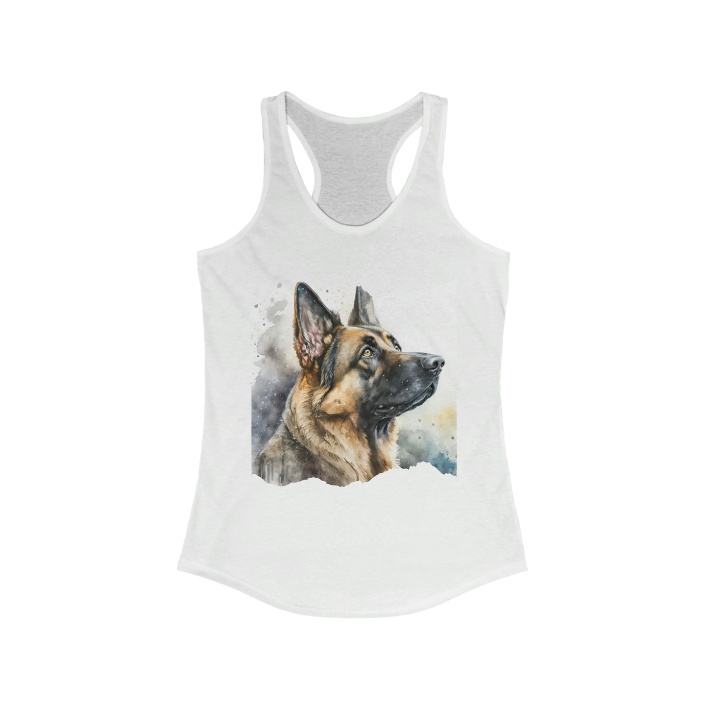 Women's Watercolor German Shepherd Dog cute white tank top