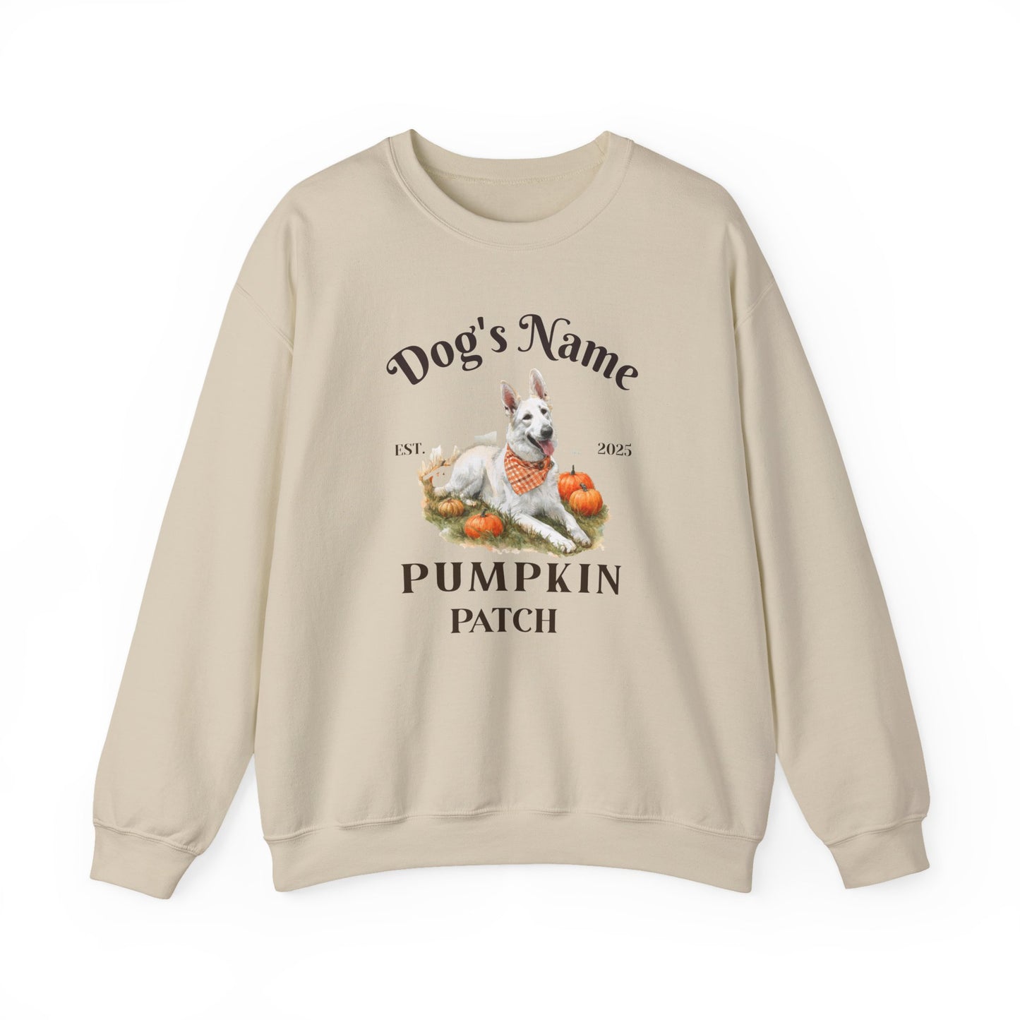 Custom White German Shepherd Pumpkin Patch Sweatshirt