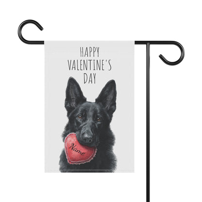Custom Black German Shepherd Valentine Banner