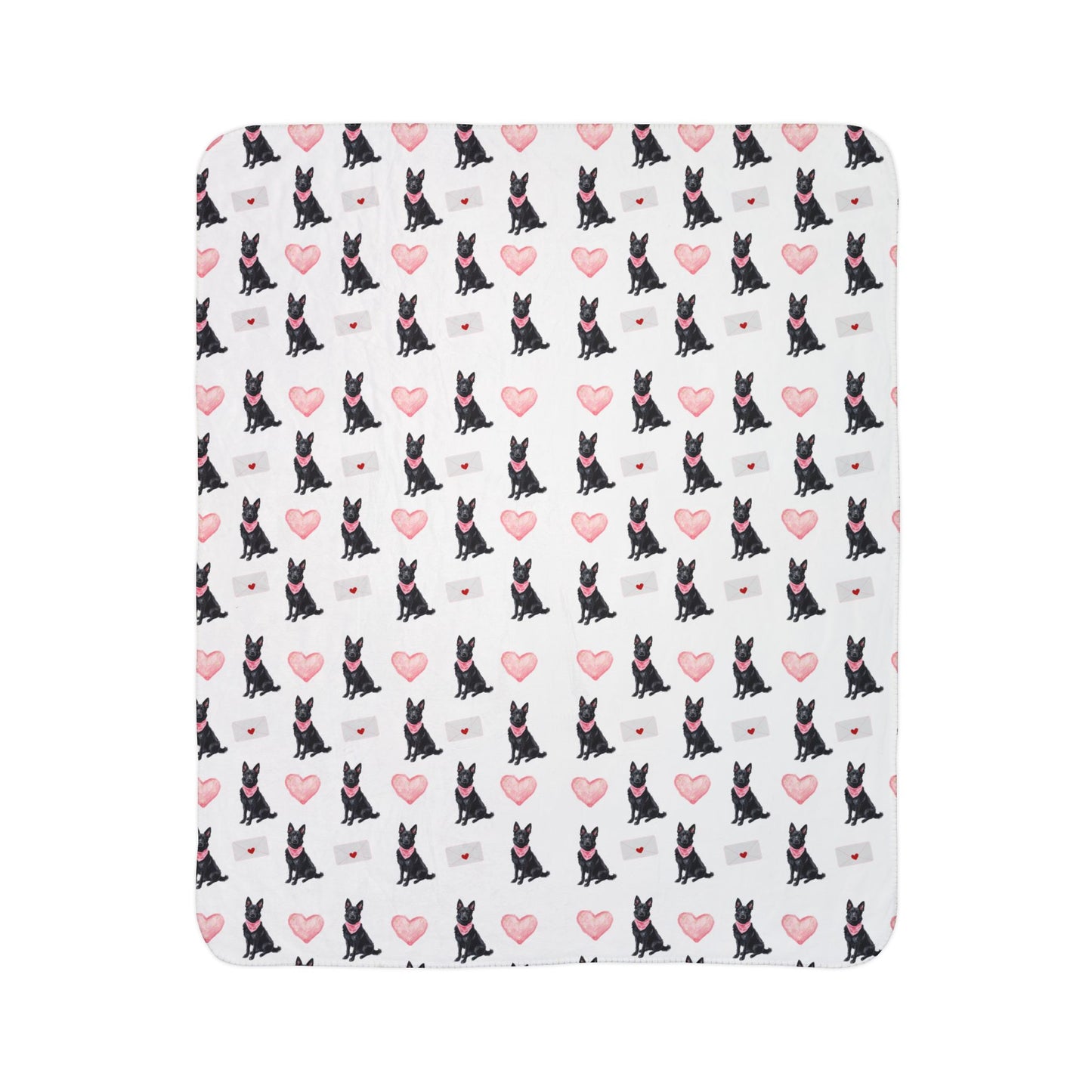 Black GSD Valentines Blanket