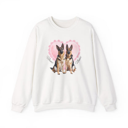 Personalized 2 German Shepherd Lace Heart Sweatshirt