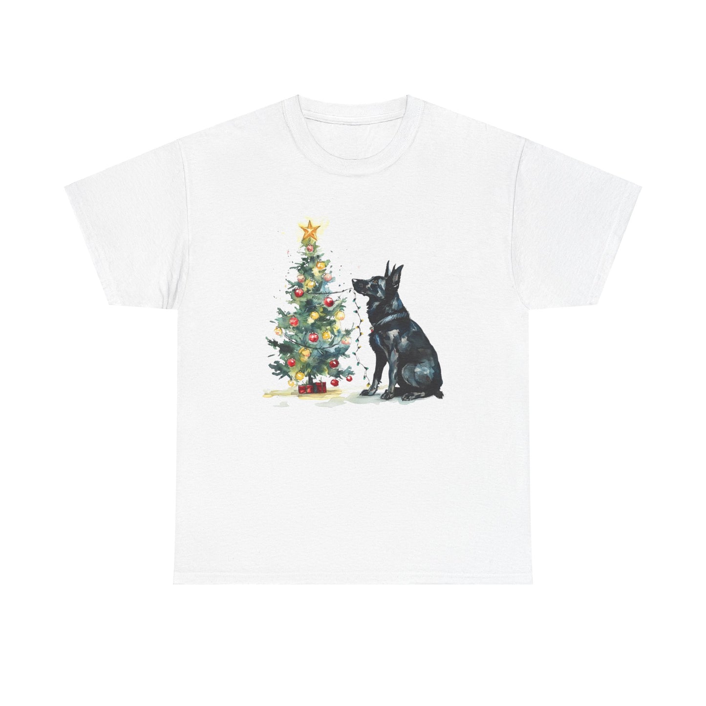 Black GSD Christmas Tree T-shirt