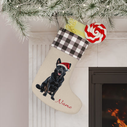 Custom Black German Shepherd Stocking