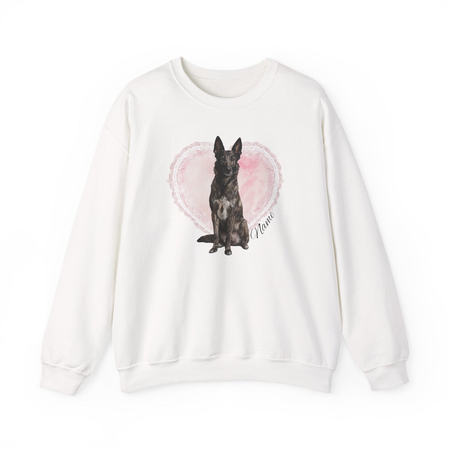 Personalized Dutch Shepherd Lace Heart Sweatshirt