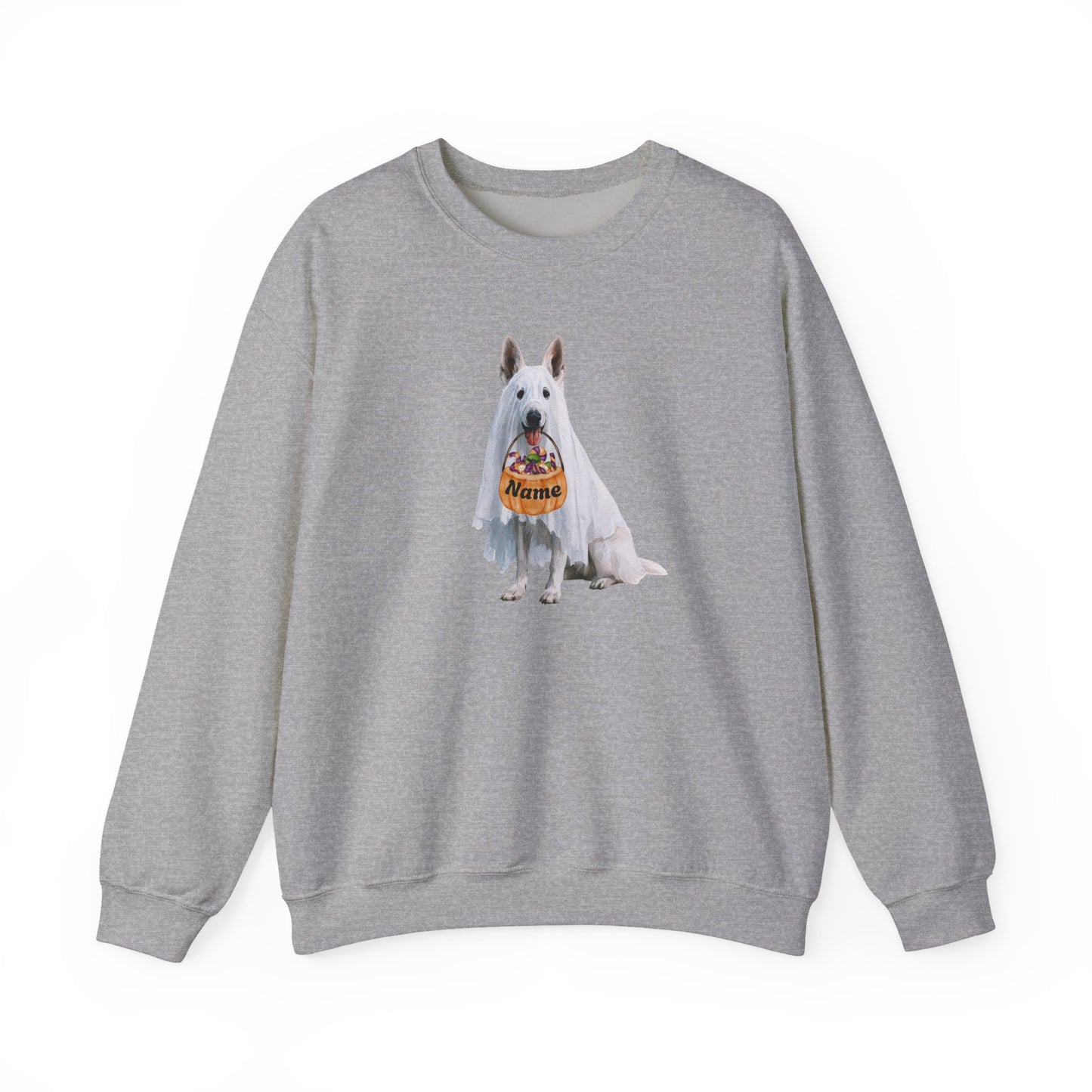 Personalized Ghost White Shepherd Halloween Sweatshirt