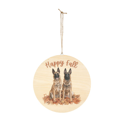 Happy Fall Belgian Malinois Wooden Sign
