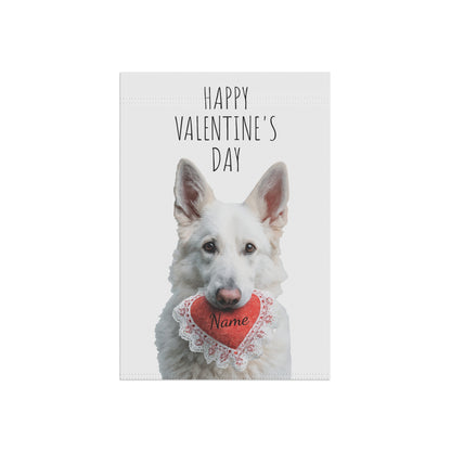 Custom White German Shepherd Valentine Banner