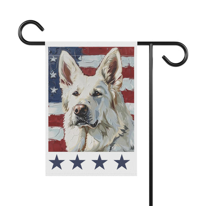 American White GSD Garden Banner