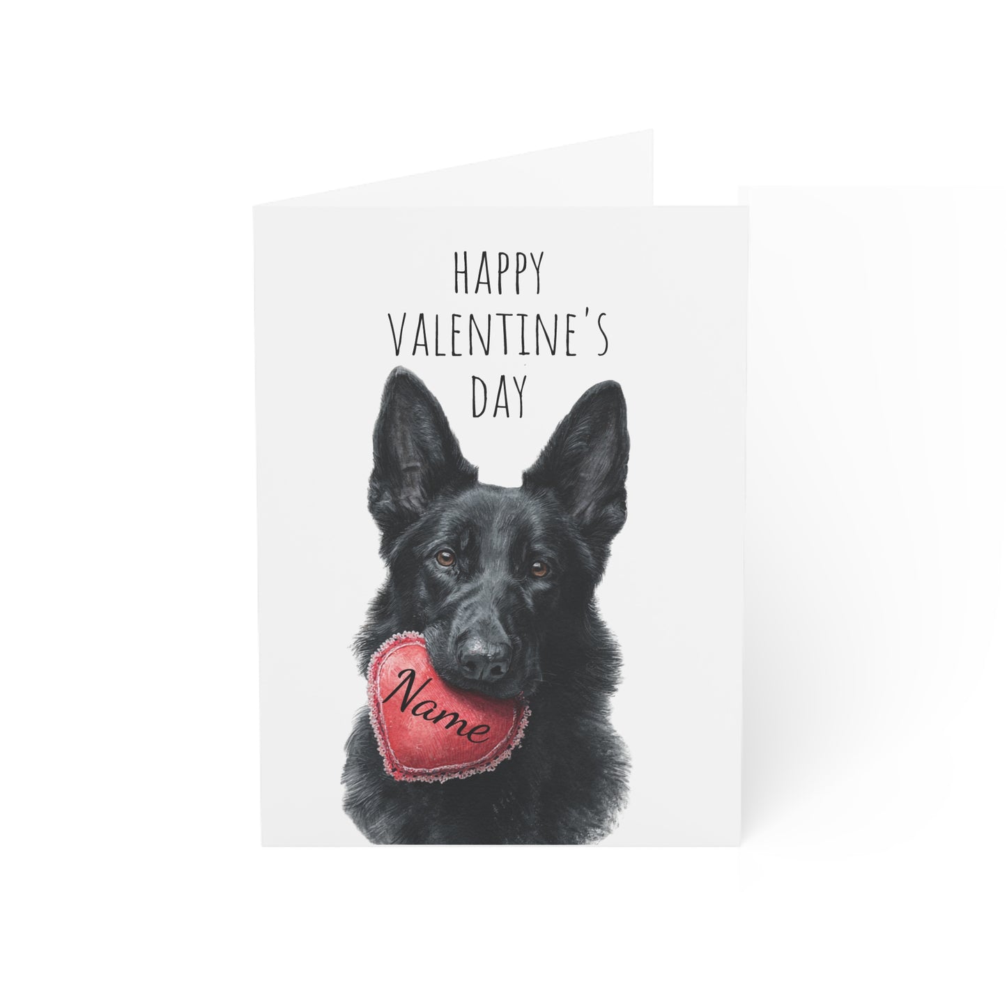 Black German Shepherd Custom Valentine's Card