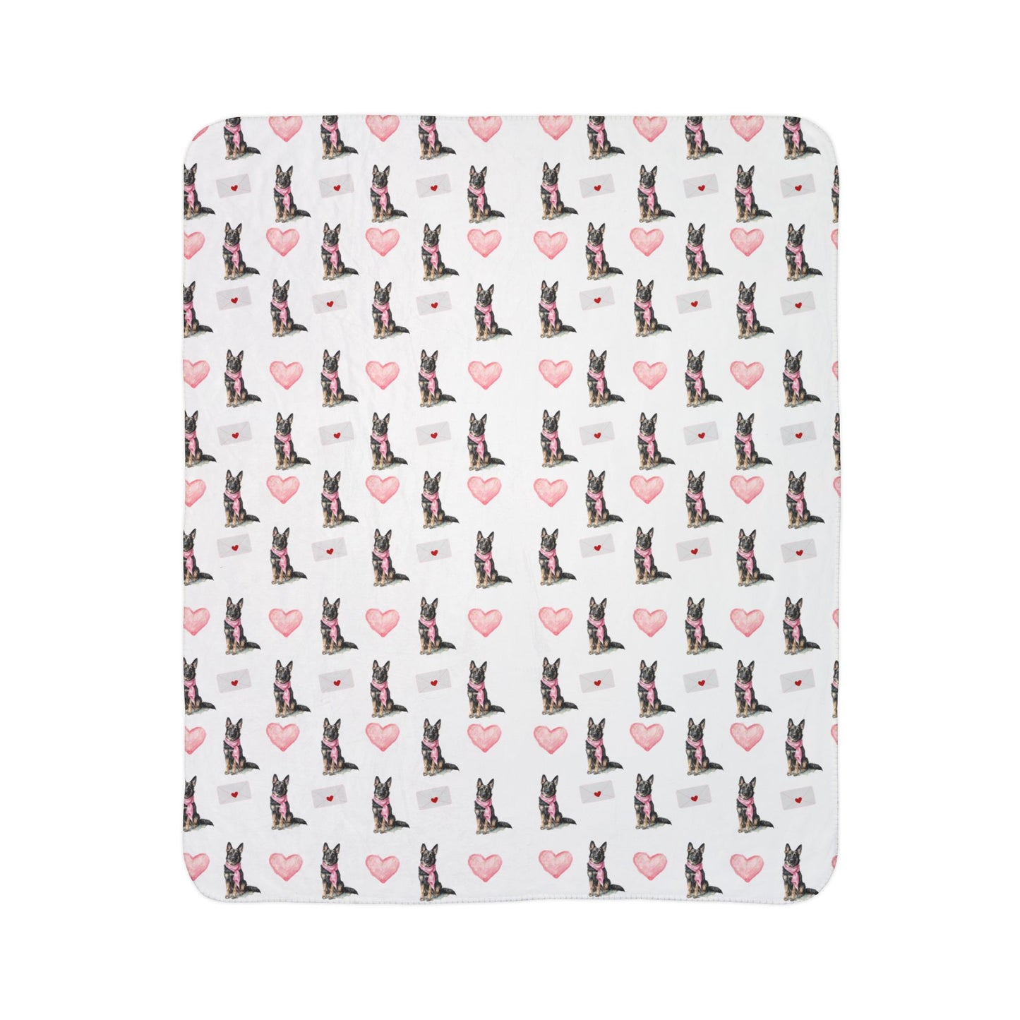 Sable GSD Valentines Blanket